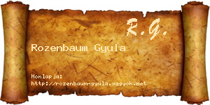 Rozenbaum Gyula névjegykártya